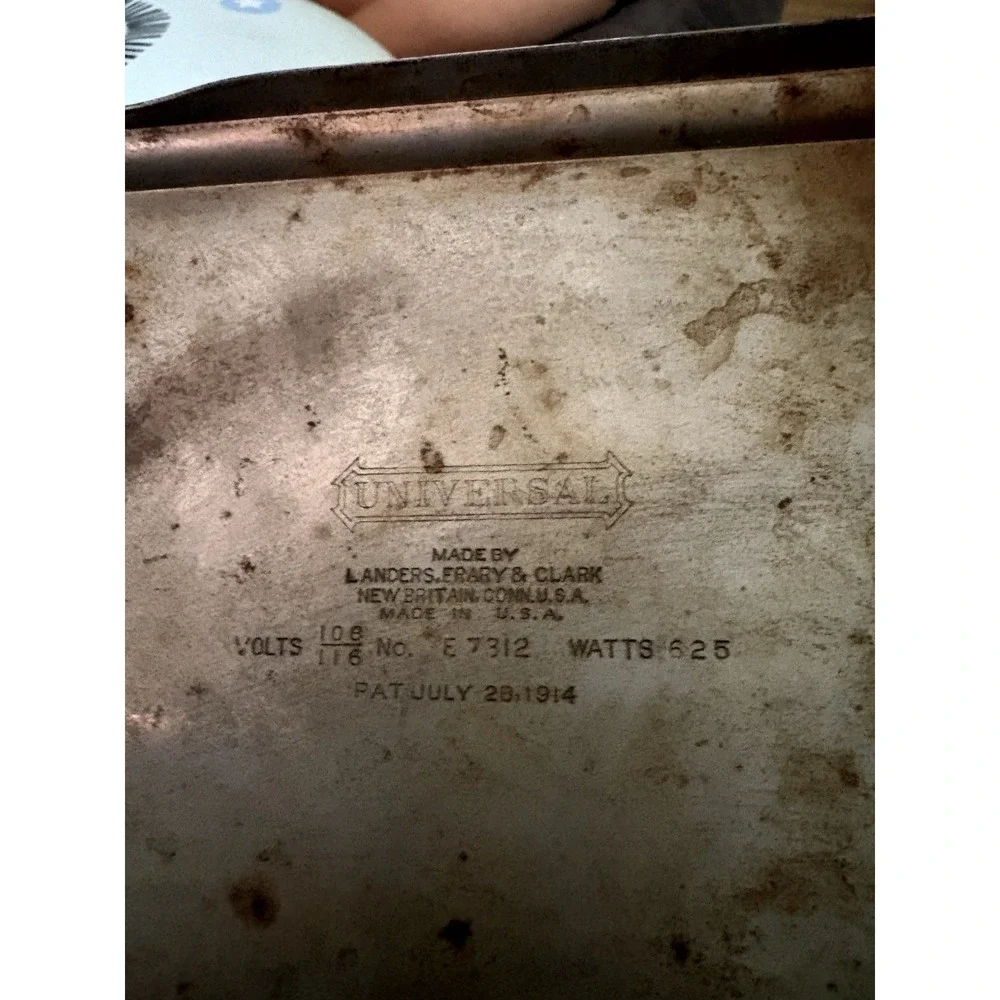 Antique 1920s Universal Landers Frary Clark Electric Toaster E7312 Pat 1914 Deco